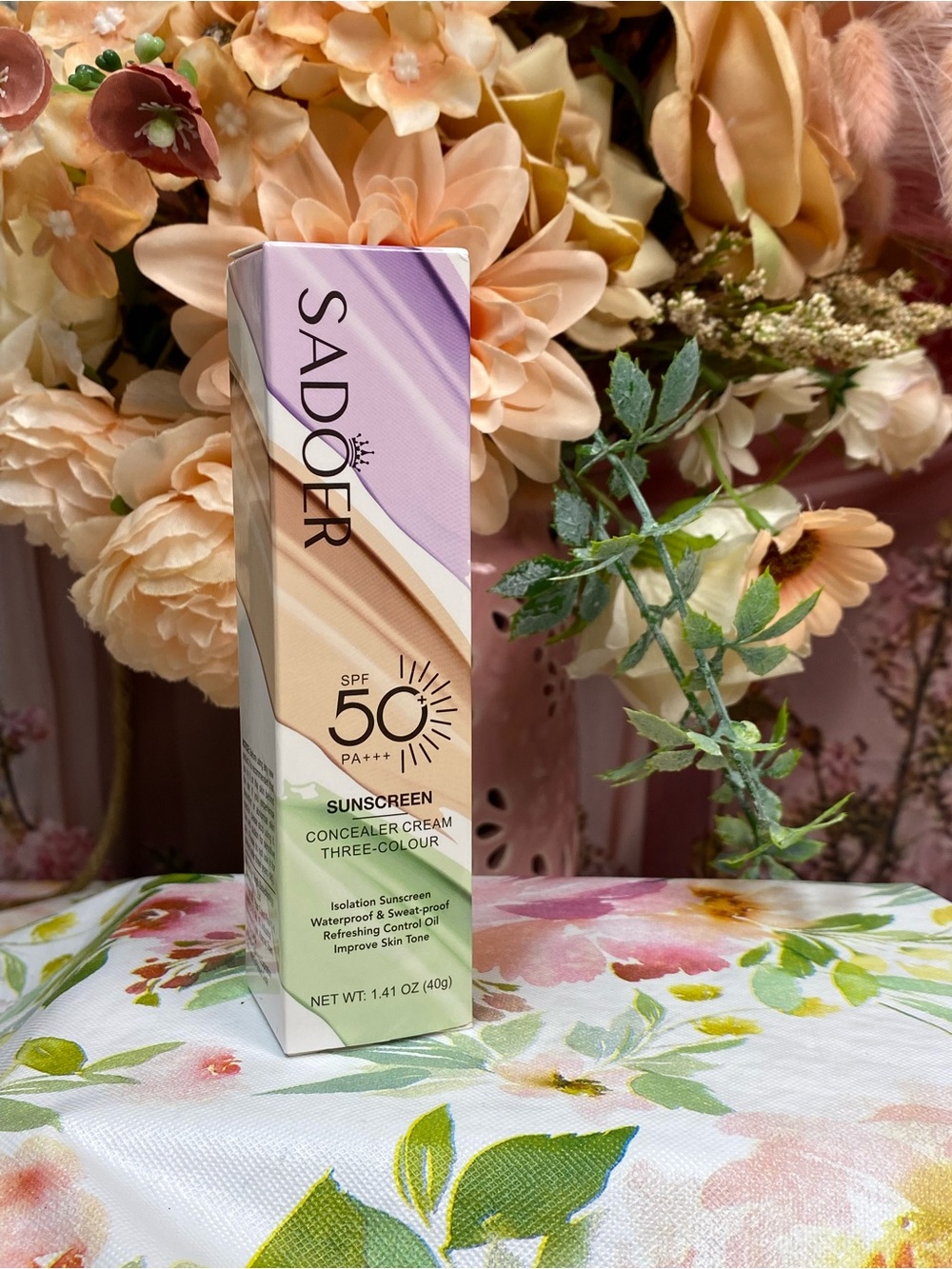 SPF 50+ Concealer Sunscreen Cream — Peach Tone